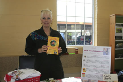 Gail with Garden Memories Book, Horton Farmer's Market